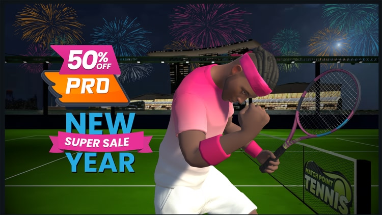 Developer update image for 🎉 New Year, New Game - Match Point Tennis Pro is 50% Off! 🎉