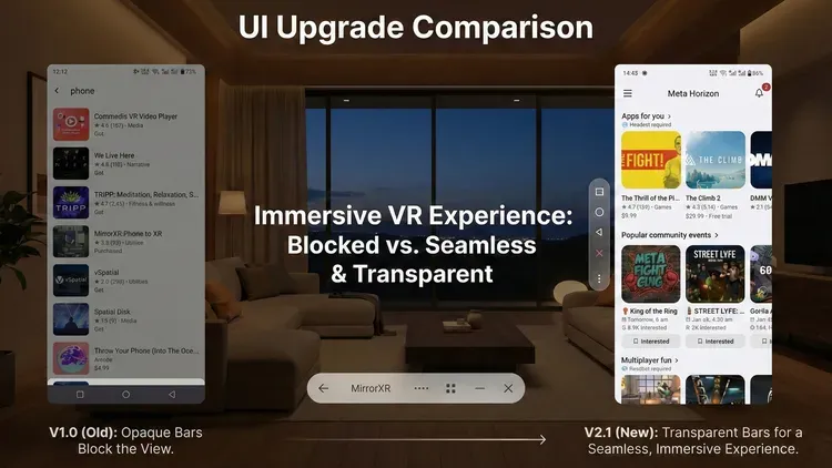 Developer update image for MirrorXR v2.1.0 Update Notes