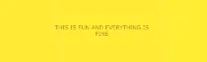 THIS IS FUN AND EVERYTHING IS FINE hero image