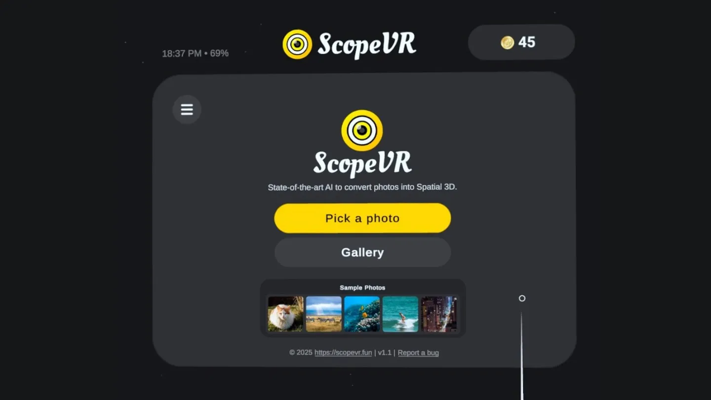 ScopeVR - Convert 2D to 3D Spatial AI cover image