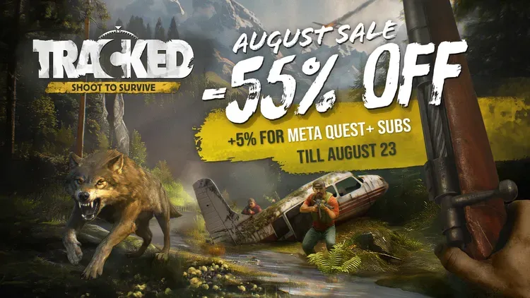 Developer update image for TRACKED: Shoot To Survive is 55% OFF!