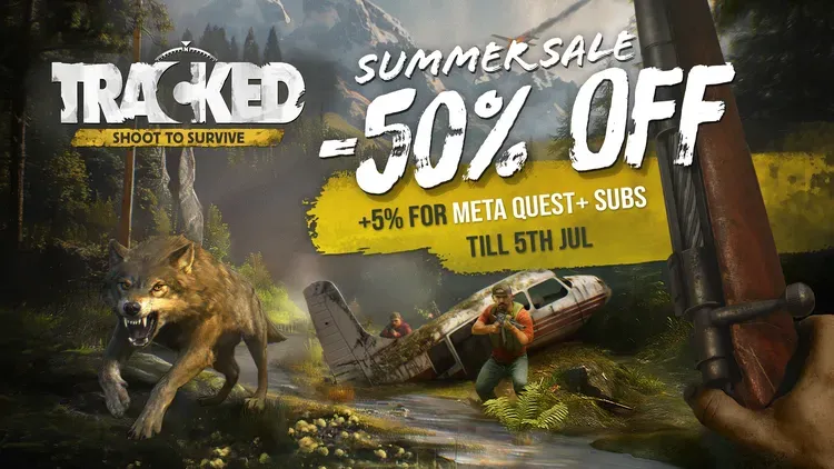 Developer update image for TRACKED: Shoot To Survive is 50% OFF!