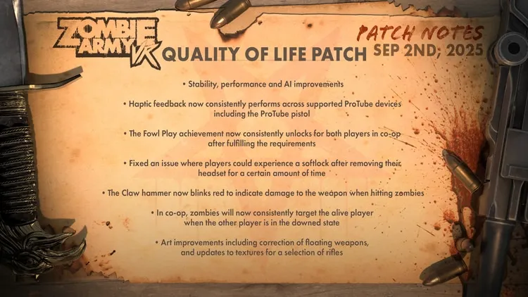 Developer update image for Free Horde Mode & Quality of Life Patch Update