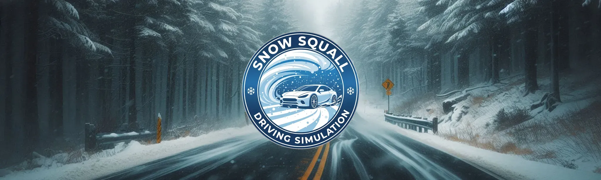 Snow Squall Driving Simulation