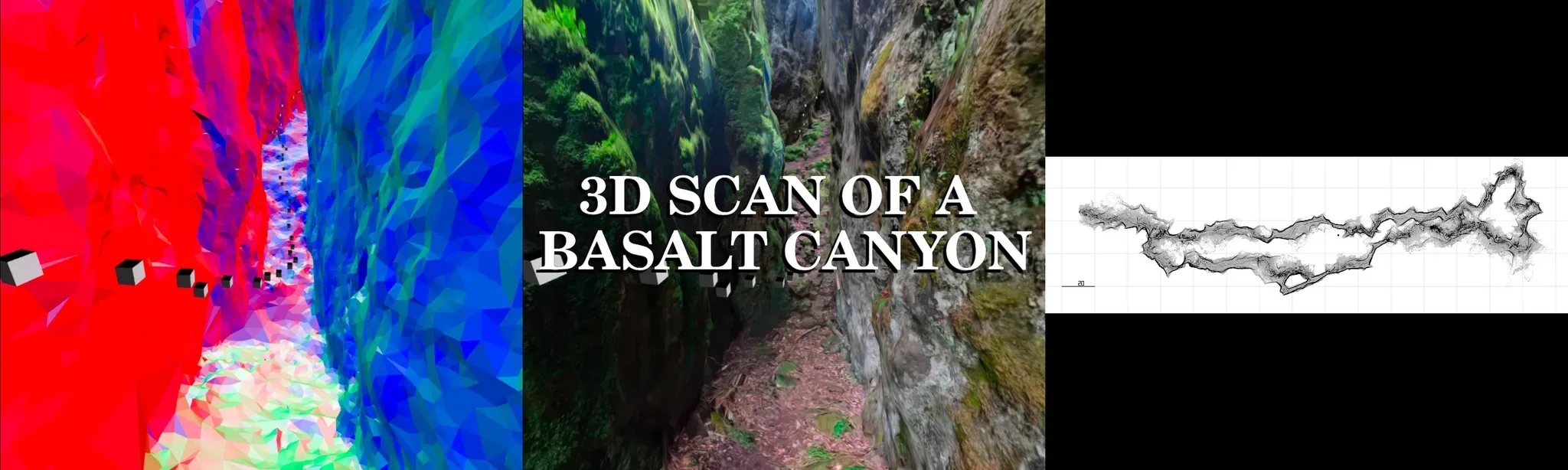 3D scan of a basalt canyon