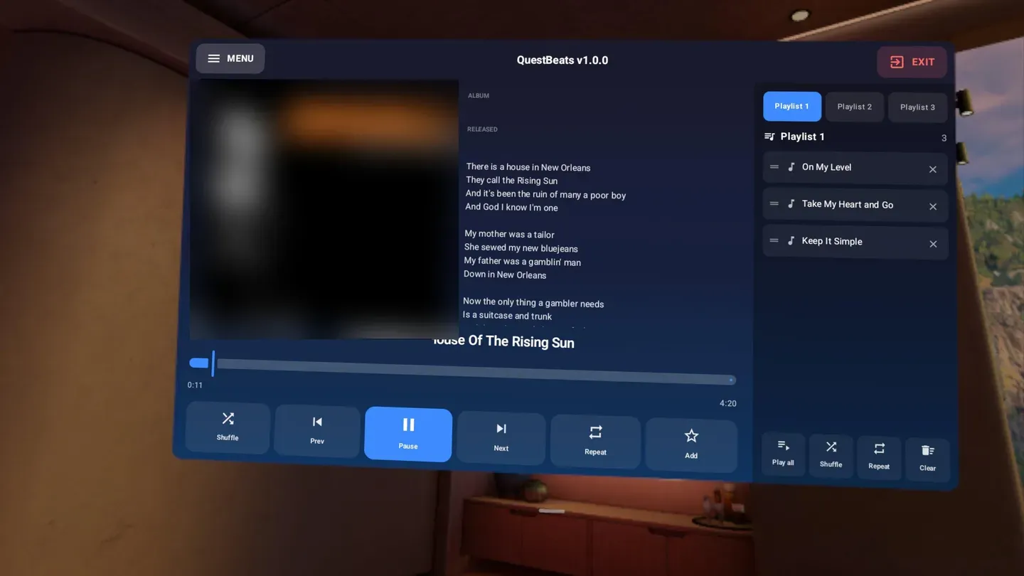QuestBeats VR Music Player cover image