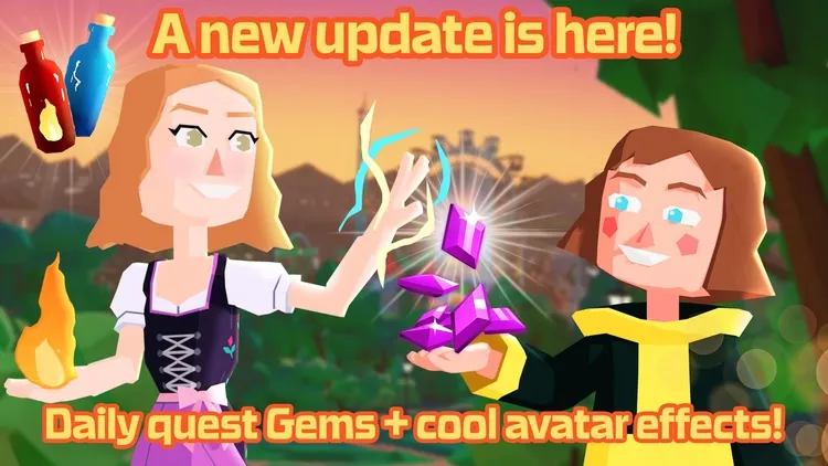 Developer update image for New ways to shine: get gems in daily quests & enjoy new avatar effects!🔥⚡