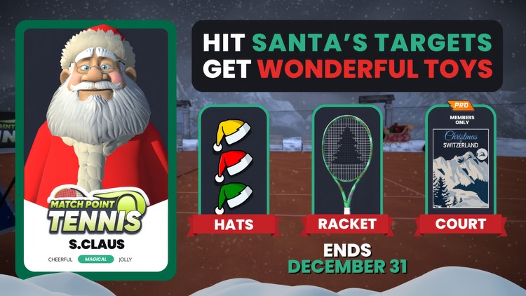 Developer update image for 🎄 MERRY CHRISTMAS, Match Point Tennis Community! 🎄