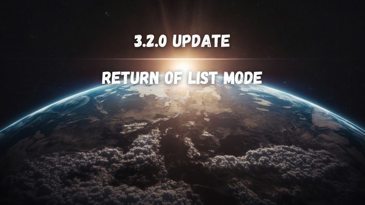 Developer update image for VZfit 3.2.0 Update: Return of List Mode