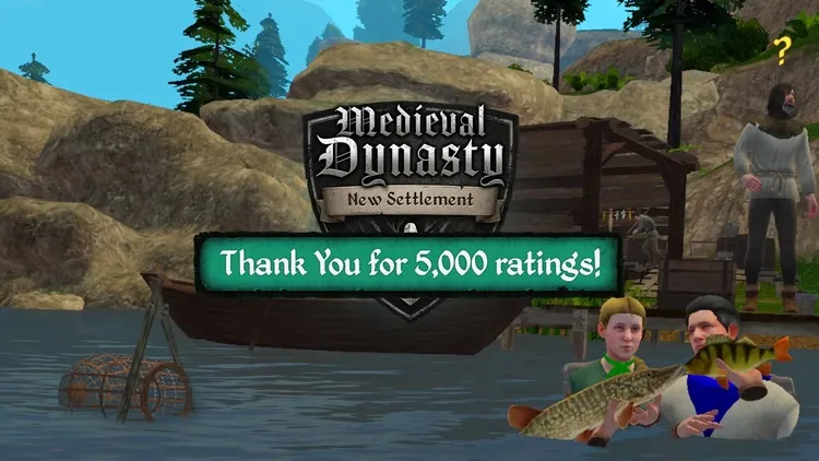 Developer update image for Thank you for 5000 ratings! Fishing is coming in Patch 2.4!