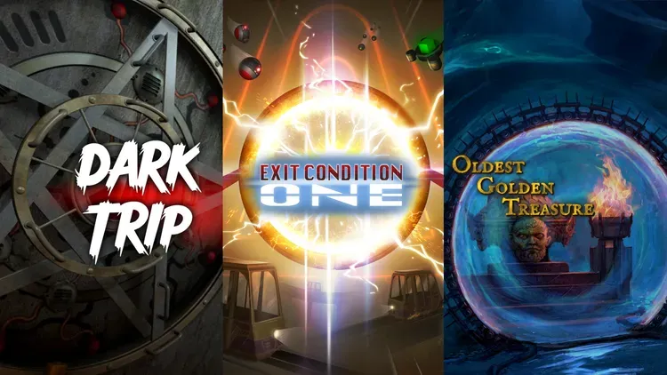 Developer update image for Trinity Escape Rooms Bundle is live: Buy Exit Condition One together with Dark Trip and Oldest Golden Treasure while having a 27% discount!