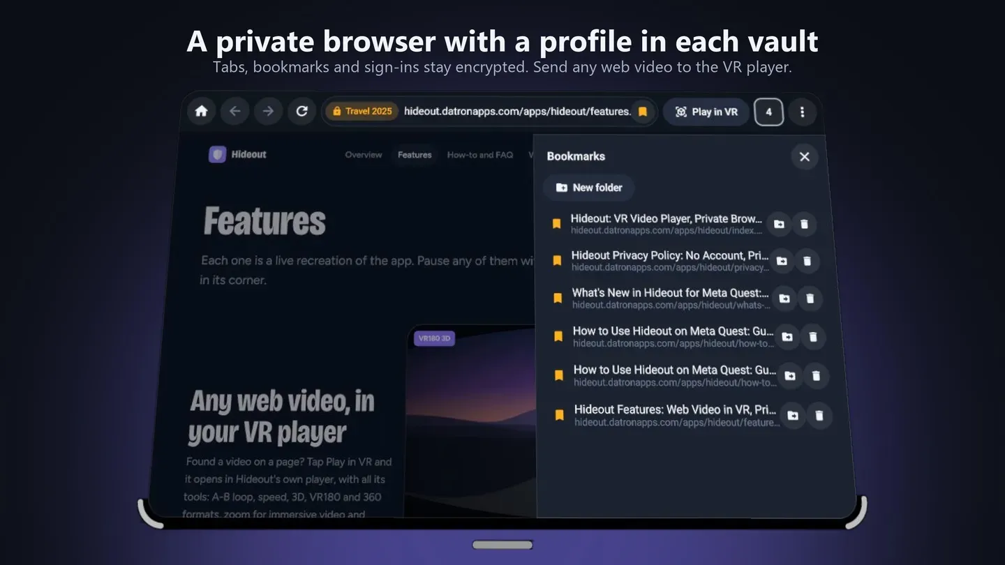 Hideout: Privacy Player, Browser & Vault cover image