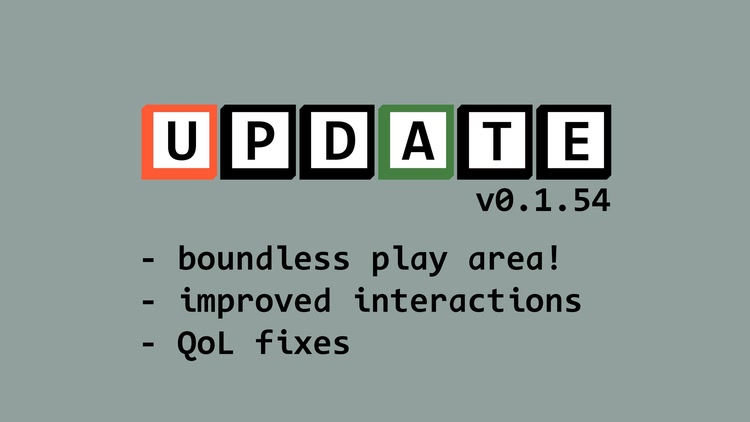 Developer update image for Boundless play area!