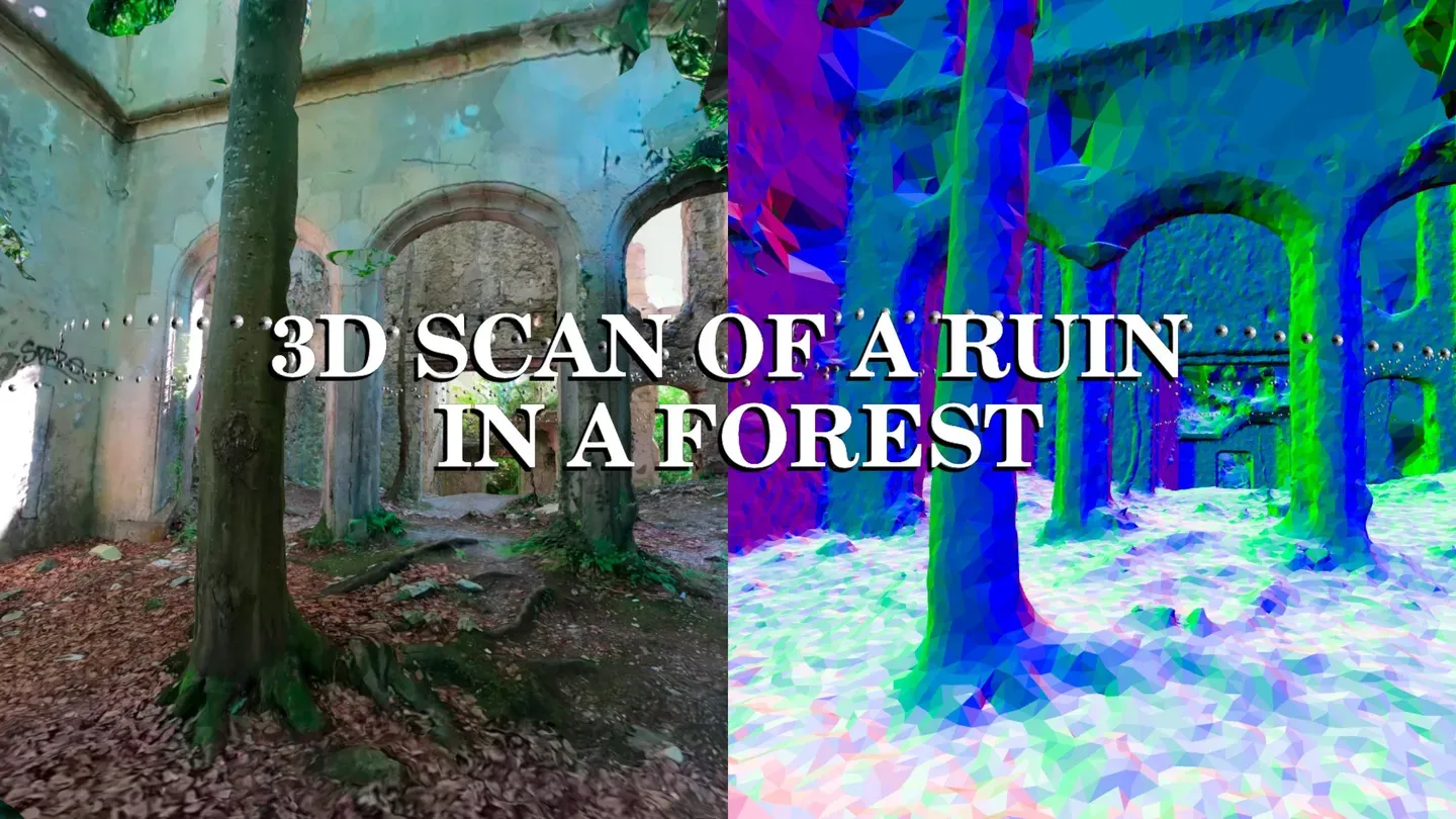 3D scan of a ruin in a forest trailer 0