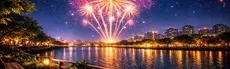 VR Travel Urban River Fireworks hero image