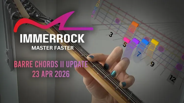 Developer update image for New Update! New Barre Chords II course, Song Search, and Quality-Of-Life improvements!