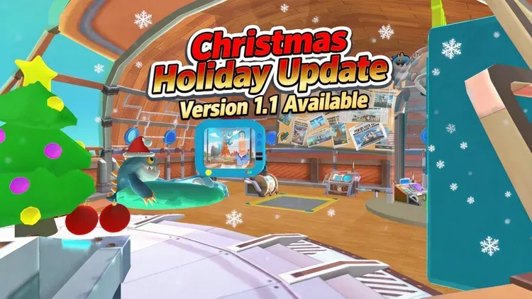 Developer update image for Christmas Holiday Update - Graphics/UIUX/Achievement System Updates, and brand new Airship (with Christmas Tree)!