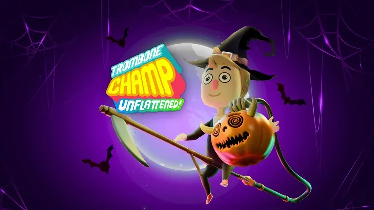 Developer update image for Spooky season has arrived in Trombone Champ: Unflattened! 🎃🎺