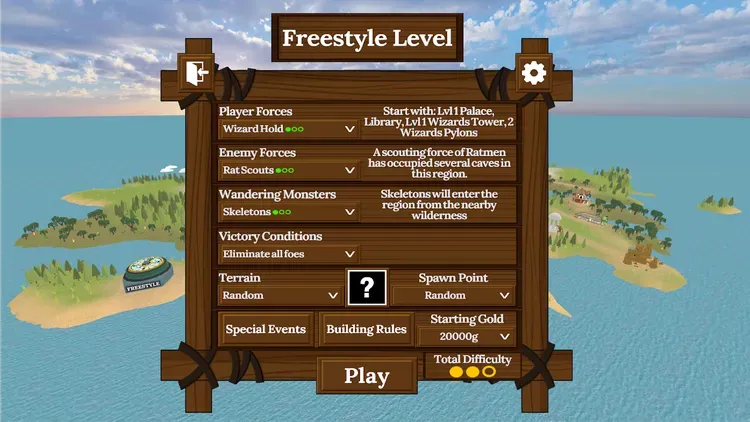 Developer update image for v0.8.1 - Freestyle Level - Part 2 - Special Events, Building Restrictions & Terrain Decorations