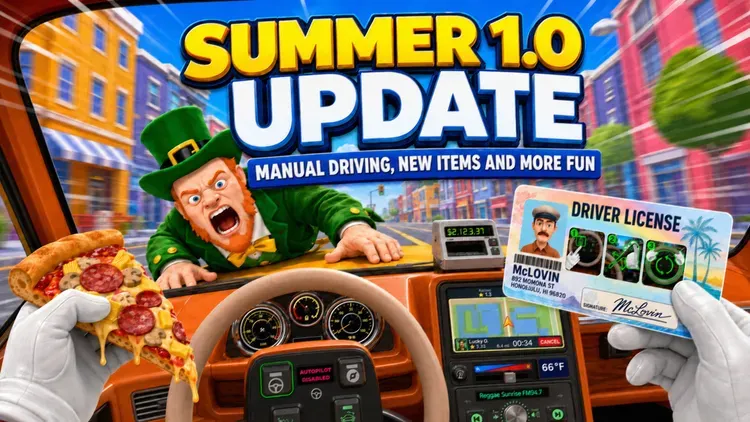 Жаркое летнее обновление для TAXI DRIVER VR: версия 1.0 с режимом «Вези сам!»