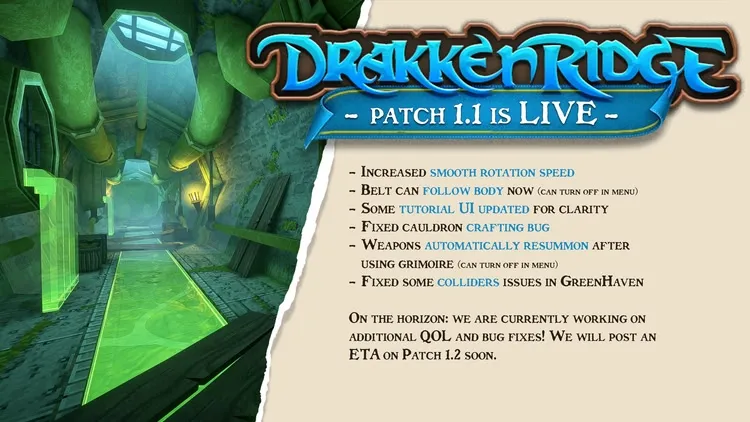 Developer update image for Patch 1.1 is LIVE!