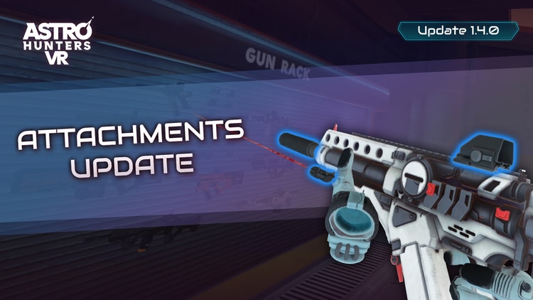 Developer update image for Weapon attachments and more! The new update is live! 🚀