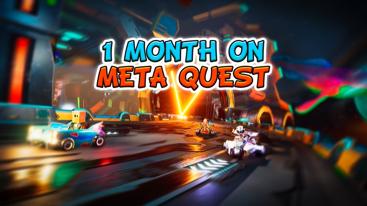 Developer update image for Happy 1-month anniversary to Galaxy Kart on Meta Quest 🎊