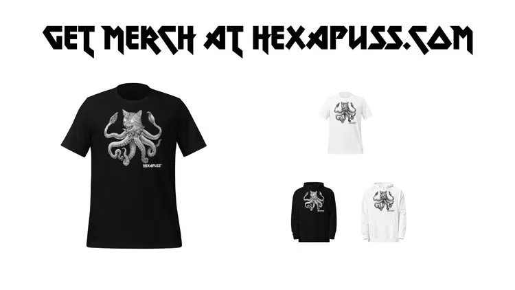 Developer update image for Get merch at Hexapuss.com