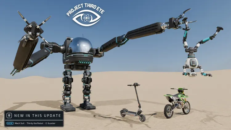 Developer update image for Mech Suit, EScooter & Humanoid