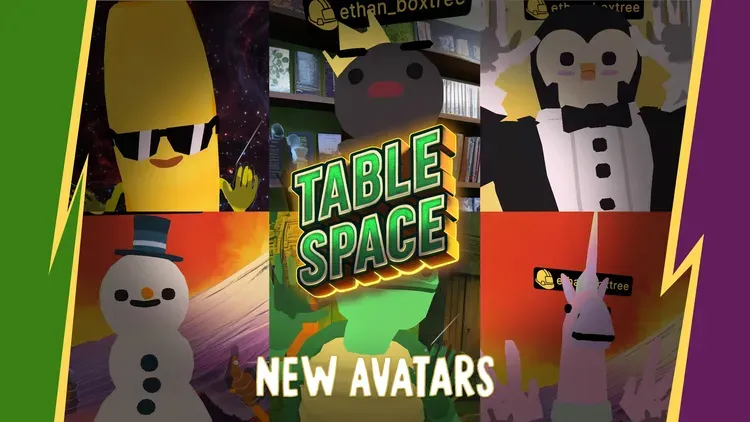 Developer update image for New Avatars have landed in Table Space 👽