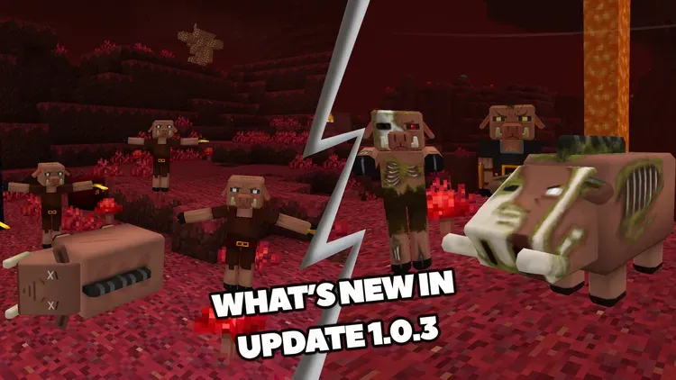 Developer update image for RealmCraft VR Update 1.0.3 – New Nether Mobs, Improved Nether Mob AI, Controller Mapping & More!