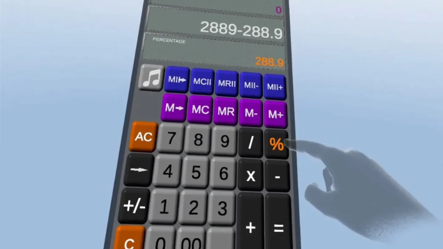 Calculator two memory cells trailer 0