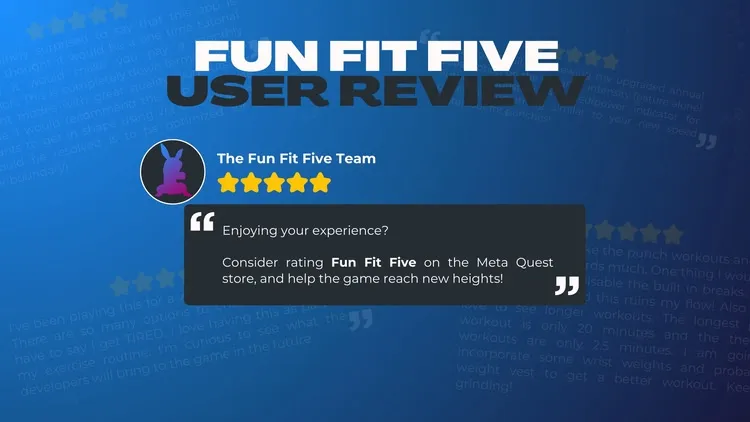 Developer update image for Consider Rating Fun Fit Five!