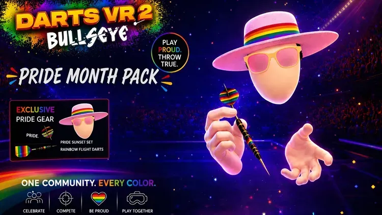 Developer update image for Celebrate Pride Month in Darts VR2 With new Customisation Options!