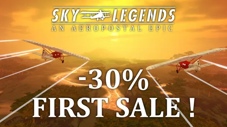 Developer update image for First sale for SKY LEGENDS. 30% off. It’s on now.