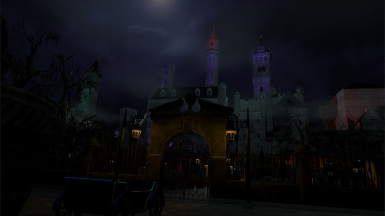 Developer update image for The Haunted Castle dark ride is coming in 2025 and is free to all those who bought their park pass to the Theme Park. Get ready for the most intricate, detailed and longest Haunted dark ride ever with a story that will resonate with the state of the world...GREED!!