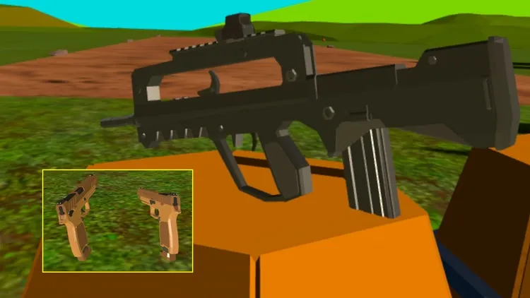 Developer update image for August news in GUNS: FAMAS and M17/P320!