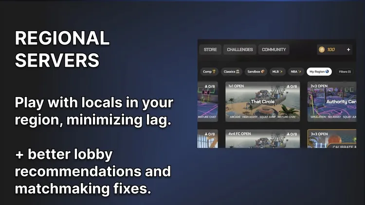 Developer update image for REGIONAL SERVERS & MATCHMAKING IMPROVEMENTS
