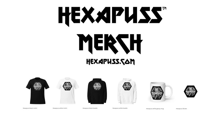 Developer update image for Hexapuss merch available now!