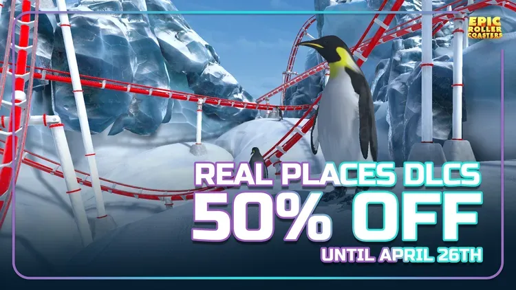Developer update image for Epic Roller Coasters: Real Places DLCs 50% Off Until April 26th