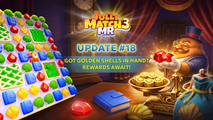 Developer update image for New Puzzles, Golden Shells, and a Curious Trader Await!
