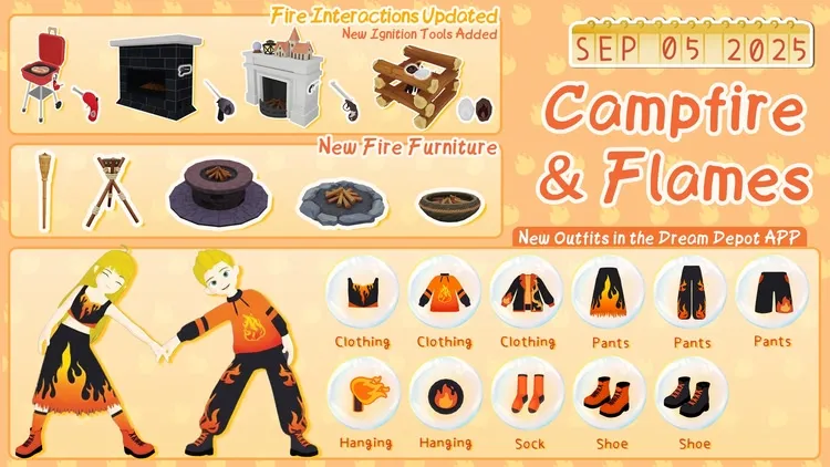 Developer update image for Flame themed items are coming! 1.0.142 Release Note