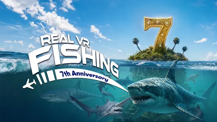 Developer update image for Real VR Fishing 7th Anniversary — "Prehistoric Sharks" Event Coming September 15
