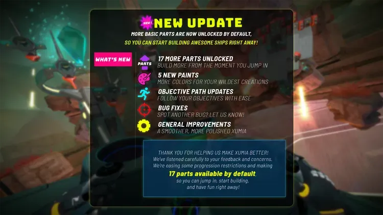 Developer update image for New Update! More basic parts included 🌟