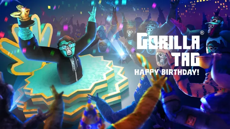 Developer update image for Happy Birthday Gorilla Tag — Celebrate 5 Years With Us!