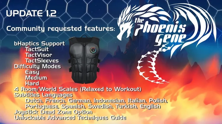 Developer update image for Update 1.2 - bHaptics + Language Support