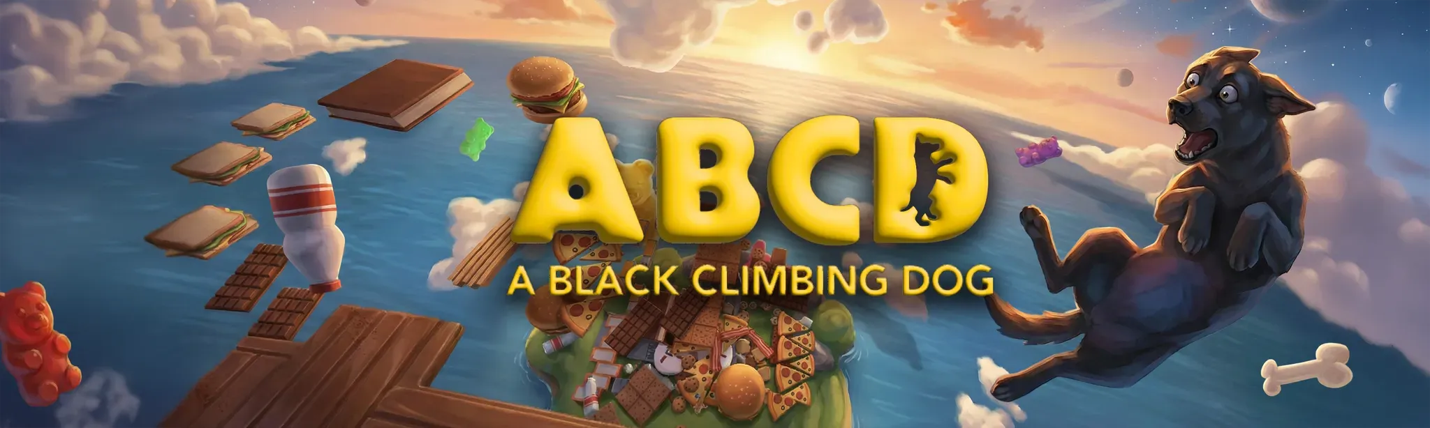A Black Climbing Dog