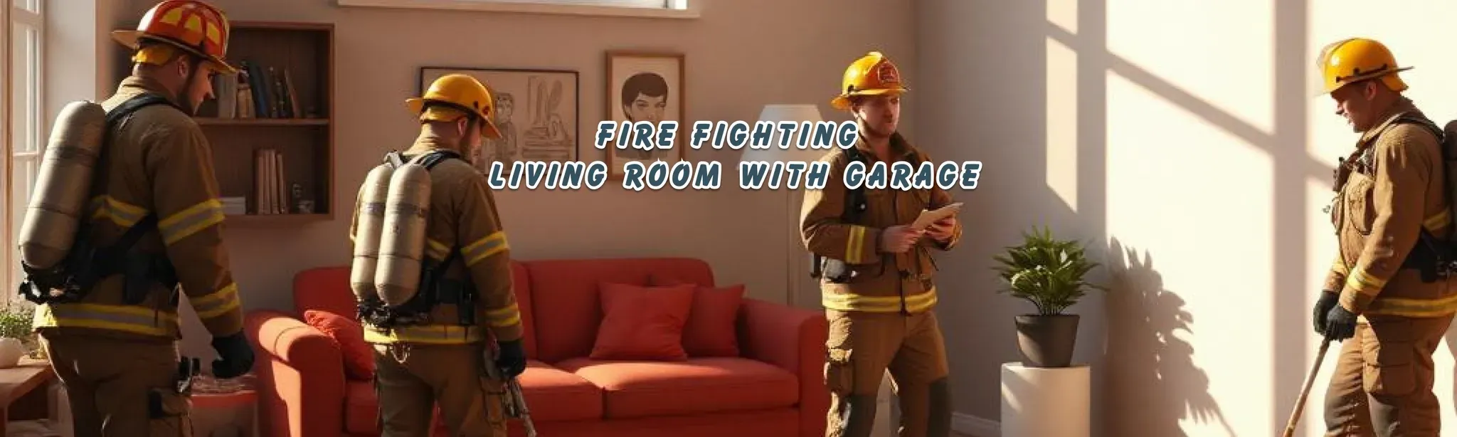Fire Fighting: Living Room with Garage